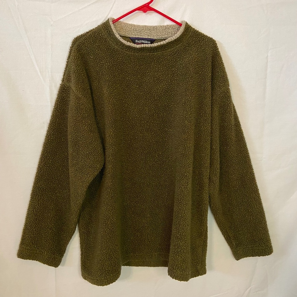 Early Winters Mens Green-Brown Boucle Sweater Size XL